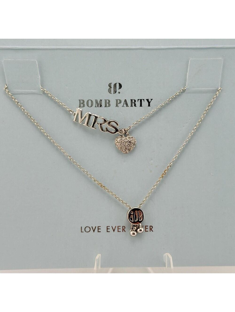 Bomb Party Love Ever After "The Mrs. Heart Bracelet" CZ on Rhodium RBP3740 RETRO